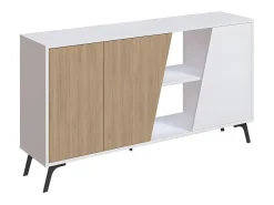 Aparador Fiona 2 puertas + 5 compartimentos roble/blanco 82x150x35,6 cm