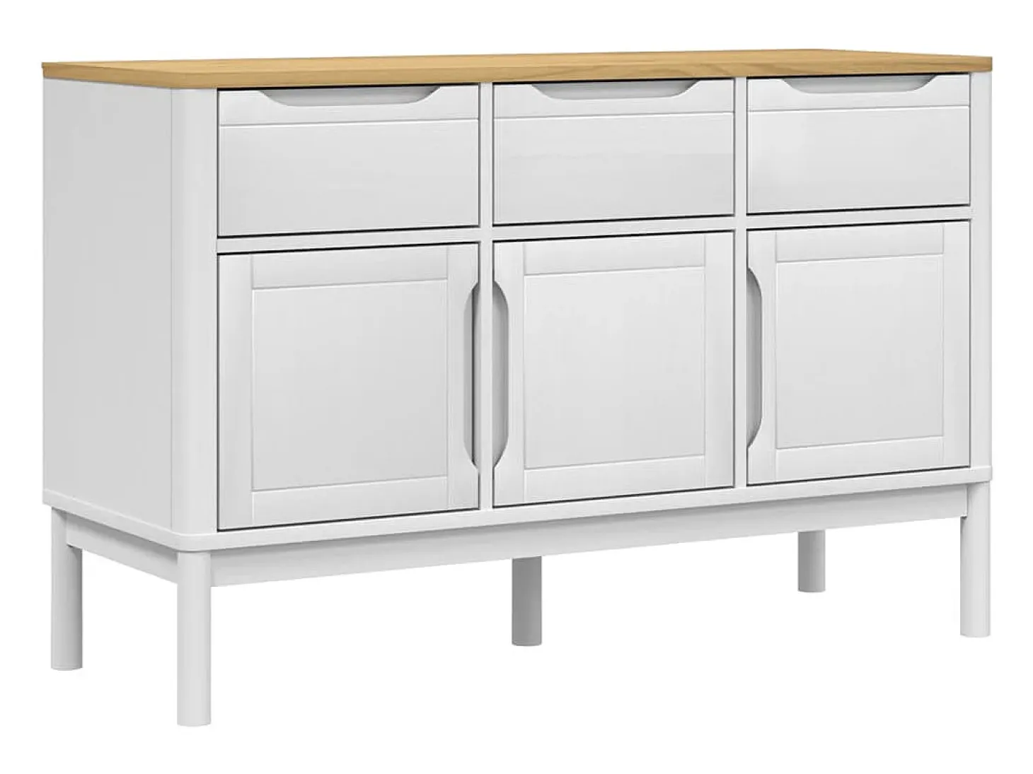 Aparador FLORO madera maciza de pino blanco 114x43x74 cm