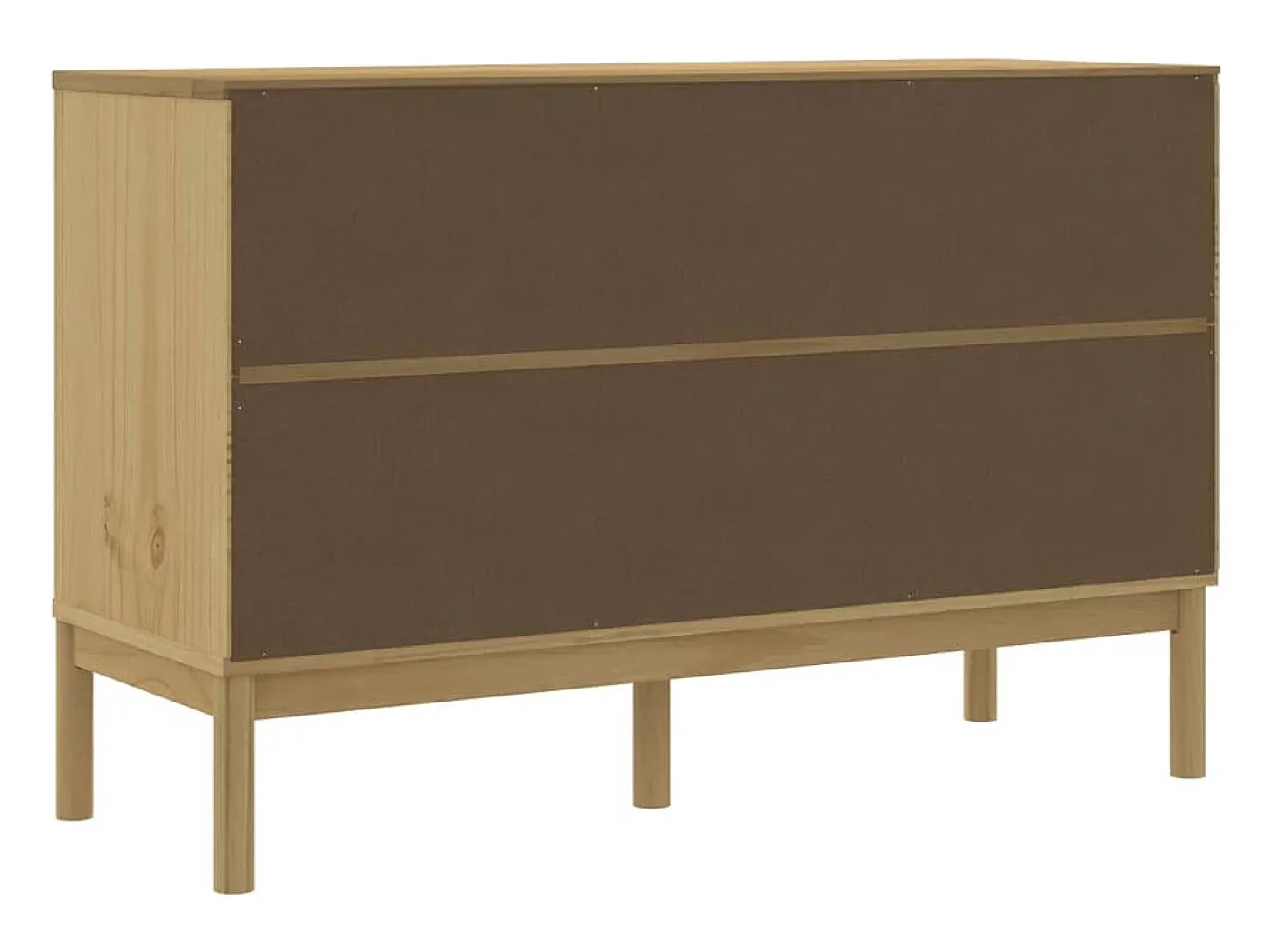 Aparador FLORO madera maciza de pino marrón cera 114x43x74 cm