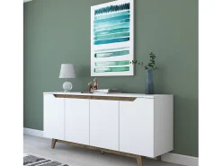 Aparador GD102 1874 color nogal blanco 180x45x78.6 cm