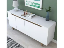 Aparador GD102 1874 color nogal blanco 180x45x78.6 cm