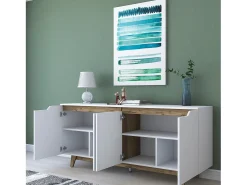 Aparador GD102 1874 color nogal blanco 180x45x78.6 cm