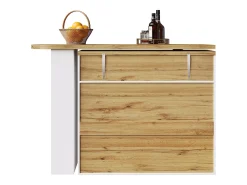 Aparador giratorio con 1 cajón, 2 puertas y estantes, blanco - para comedor y salón