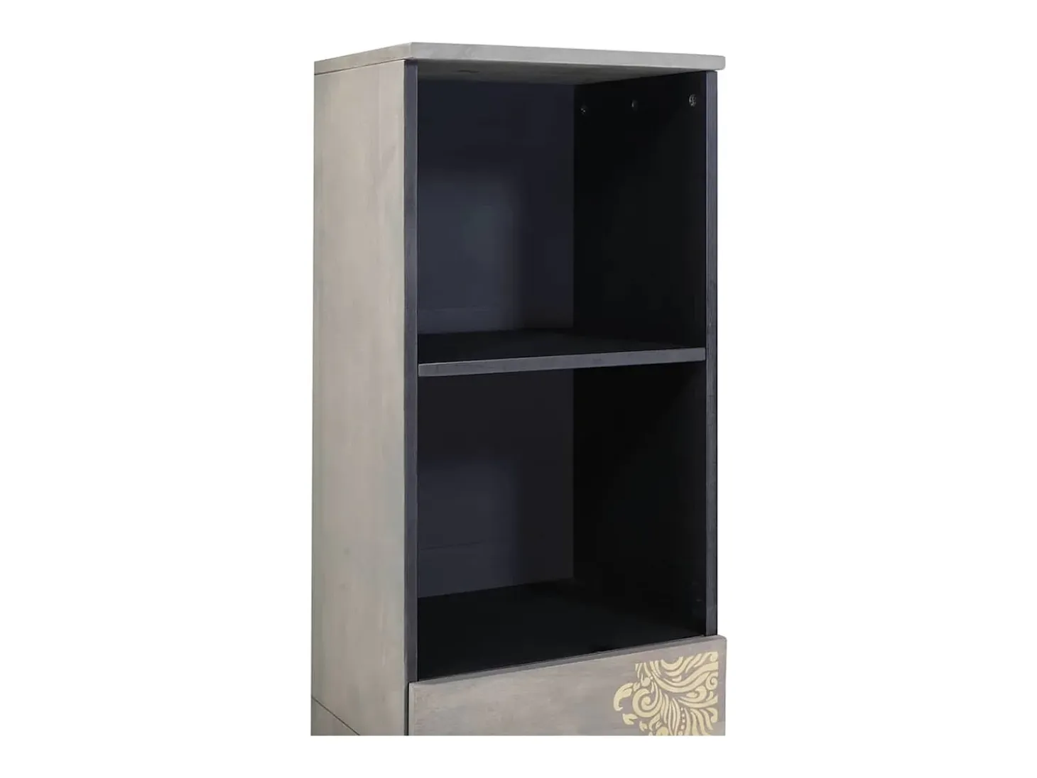 Aparador Gris 38 x 33,5 x 160 cm Madera maciza de mango