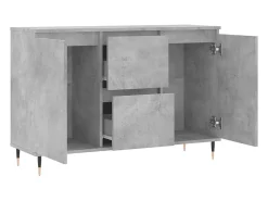 Aparador gris hormigón 104x35x70 cm madera de ingeniería