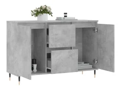 Aparador gris hormigón 104x35x70 cm madera de ingeniería