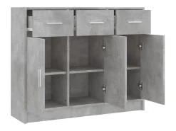 Aparador gris hormigón 91x28x75 cm madera de ingeniería