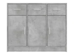 Aparador gris hormigón 91x28x75 cm madera de ingeniería