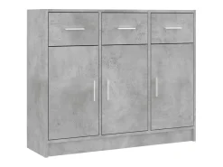 Aparador gris hormigón 91x28x75 cm madera de ingeniería