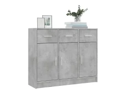 Aparador gris hormigón 91x28x75 cm madera de ingeniería