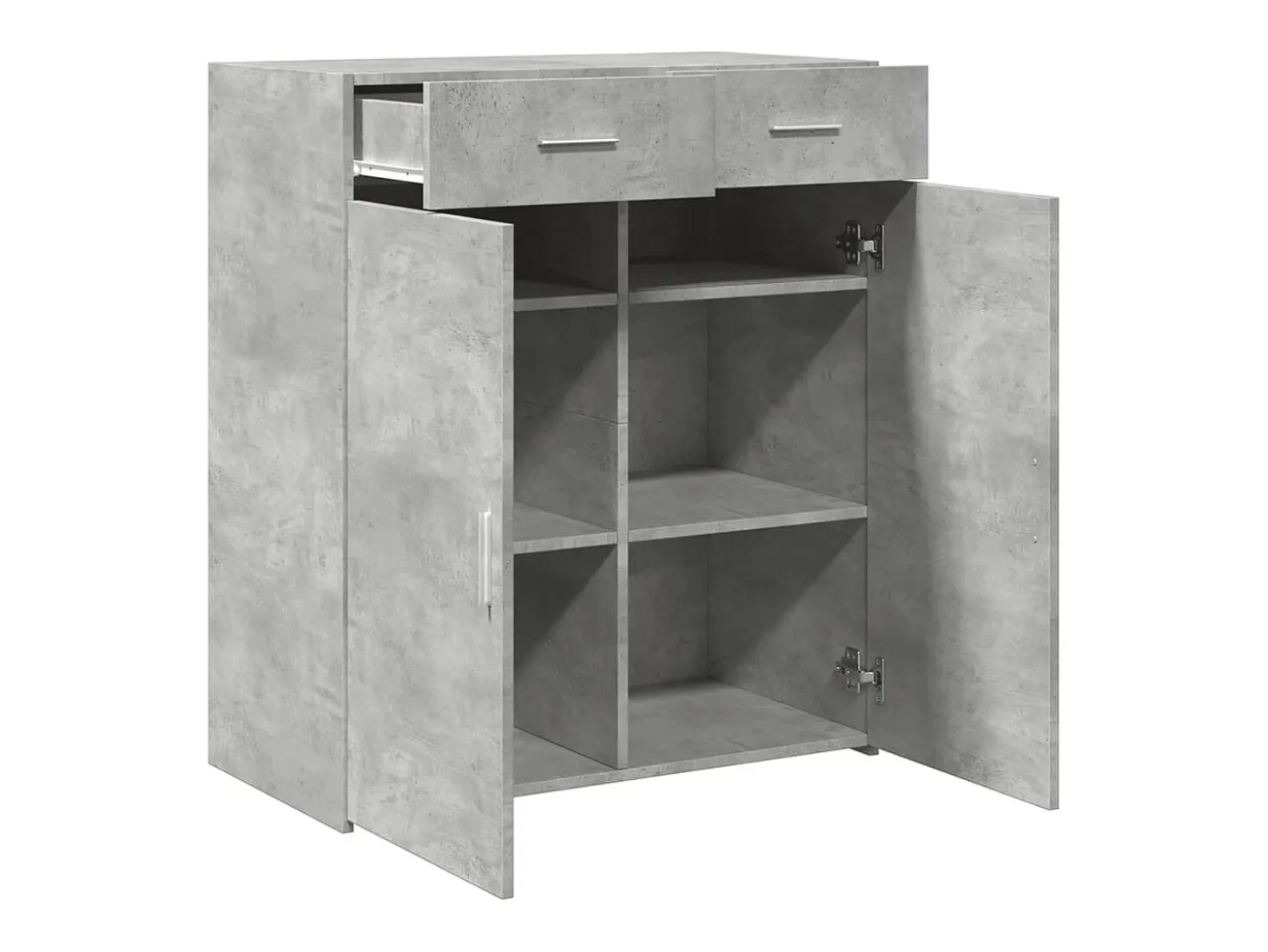 Aparador gris hormigón 80x42,5x93 cm madera de ingeniería