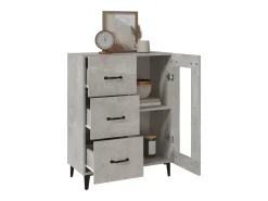 Aparador gris hormigón 69,5x34x90 cm madera de ingeniería