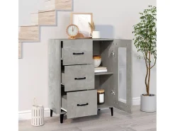 Aparador gris hormigón 69,5x34x90 cm madera de ingeniería
