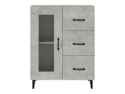 Aparador gris hormigón 69,5x34x90 cm madera de ingeniería