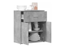Aparador gris hormigón 60x31x70 cm madera de ingeniería