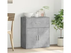 Aparador gris hormigón 60x31x70 cm madera de ingeniería