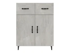 Aparador gris hormigón 69,5x34x90 cm madera de ingeniería