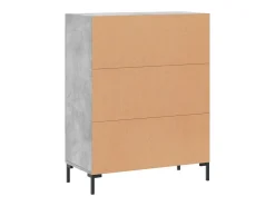 Aparador gris hormigón 69,5x34x90 cm madera de ingeniería