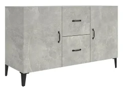 Aparador gris hormigón 100x36x60 cm madera de ingeniería