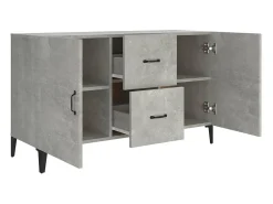 Aparador gris hormigón 100x36x60 cm madera de ingeniería