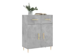 Aparador gris hormigón 69,5x34x90 cm madera de ingeniería