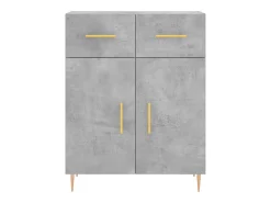 Aparador gris hormigón 69,5x34x90 cm madera de ingeniería