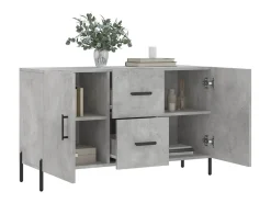 Aparador gris hormigón 100x36x60 cm madera de ingeniería