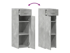 Aparador gris hormigón 30x42,5x93 cm madera de ingeniería