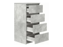 Aparador gris hormigón 37,5x35x76 cm madera de ingeniería