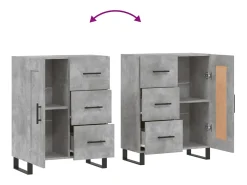 Aparador gris hormigón 69,5x34x90 cm madera de ingeniería