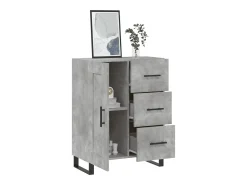 Aparador gris hormigón 69,5x34x90 cm madera de ingeniería