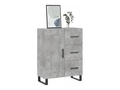 Aparador gris hormigón 69,5x34x90 cm madera de ingeniería