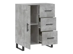 Aparador gris hormigón 69,5x34x90 cm madera de ingeniería