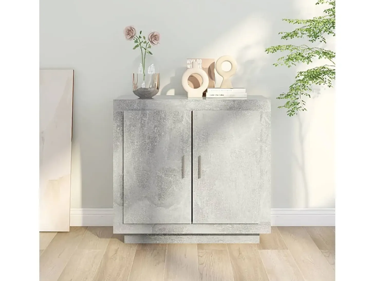 Aparador Gris Hormigón 80x40x75 cm Madera de Ingeniería