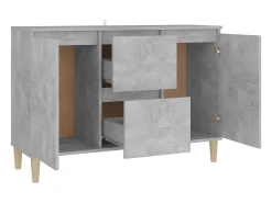 Aparador gris hormigón 101x35x70 cm madera de ingeniería