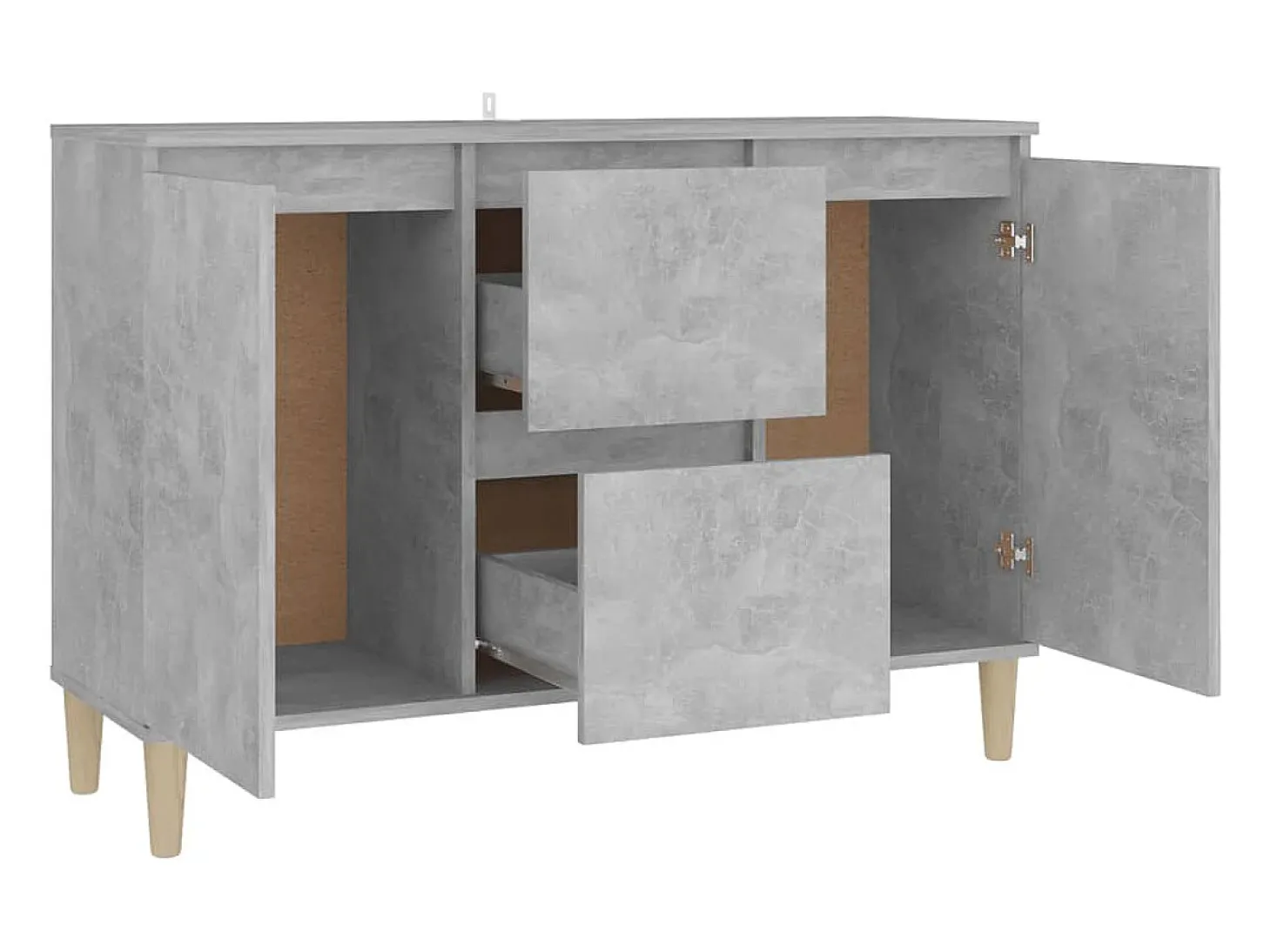 Aparador gris hormigón 101x35x70 cm madera de ingeniería