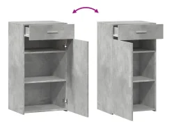 Aparador gris hormigón 50x42,5x93 cm madera de ingeniería