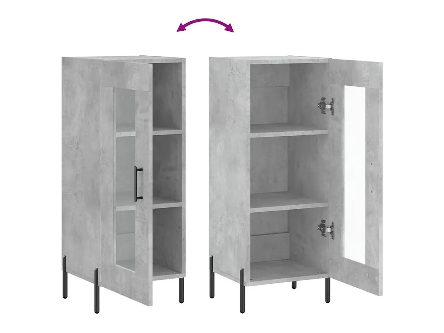Aparador Gris Hormigón 34,5x34x90 cm Madera de Ingeniería