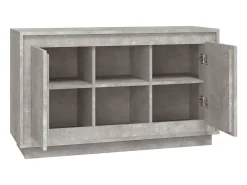 Aparador gris hormigón 102x35x60 cm madera de ingeniería