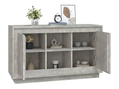 Aparador gris hormigón 102x35x60 cm madera de ingeniería