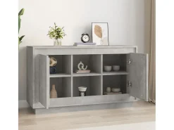 Aparador gris hormigón 102x35x60 cm madera de ingeniería