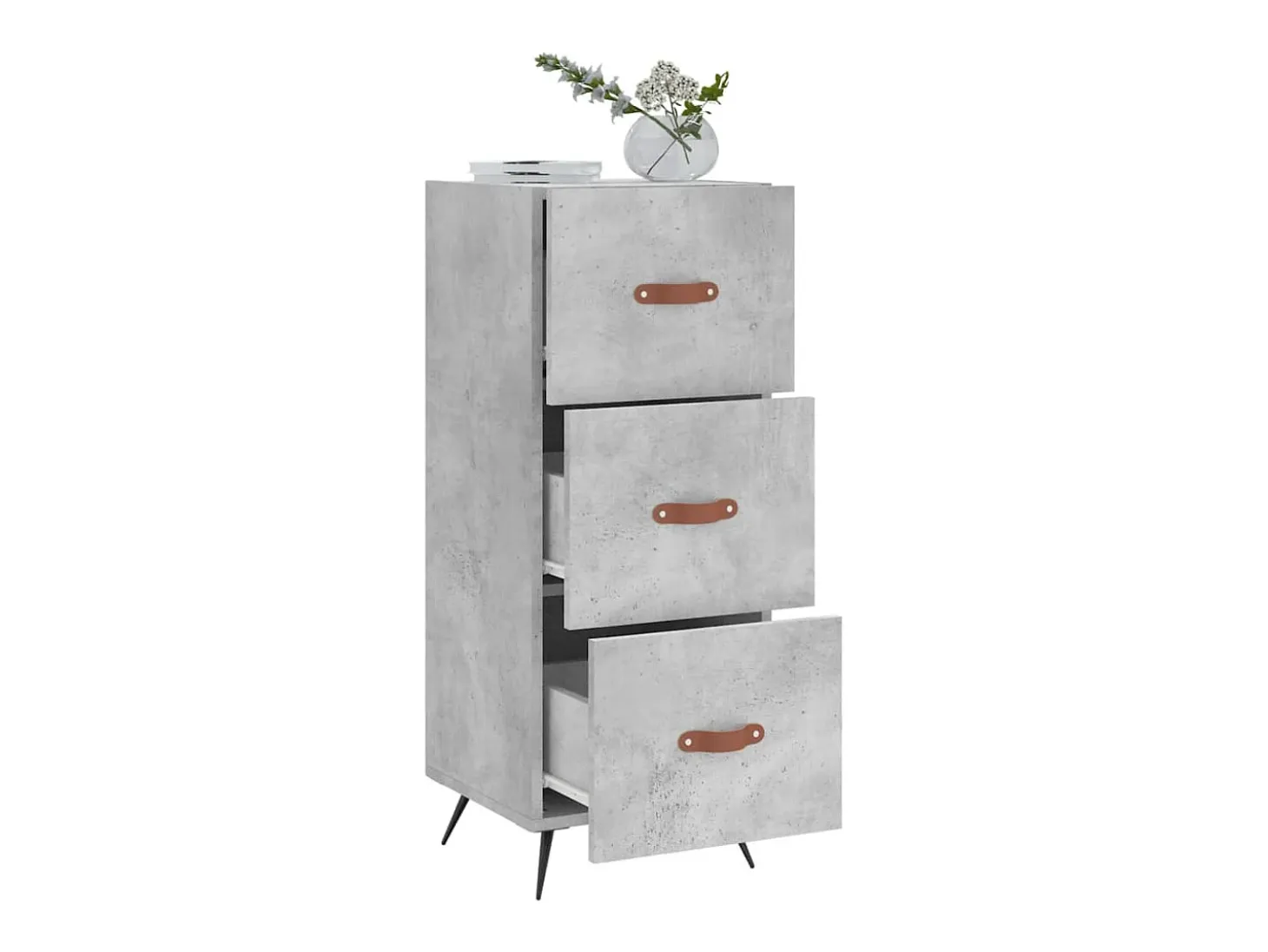 Aparador Gris Hormigón 34,5x34x90 cm Madera de Ingeniería