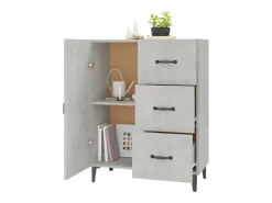 Aparador gris hormigón 69,5x34x90 cm madera de ingeniería