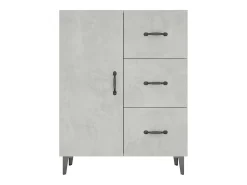 Aparador gris hormigón 69,5x34x90 cm madera de ingeniería
