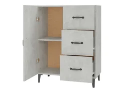 Aparador gris hormigón 69,5x34x90 cm madera de ingeniería