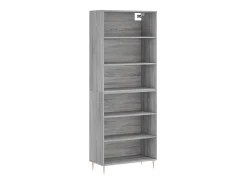 Aparador gris hormigón 69,5x32,5x180 cm madera de ingeniería