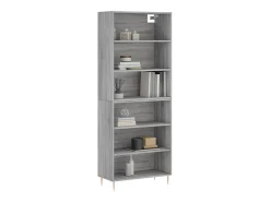 Aparador gris hormigón 69,5x32,5x180 cm madera de ingeniería