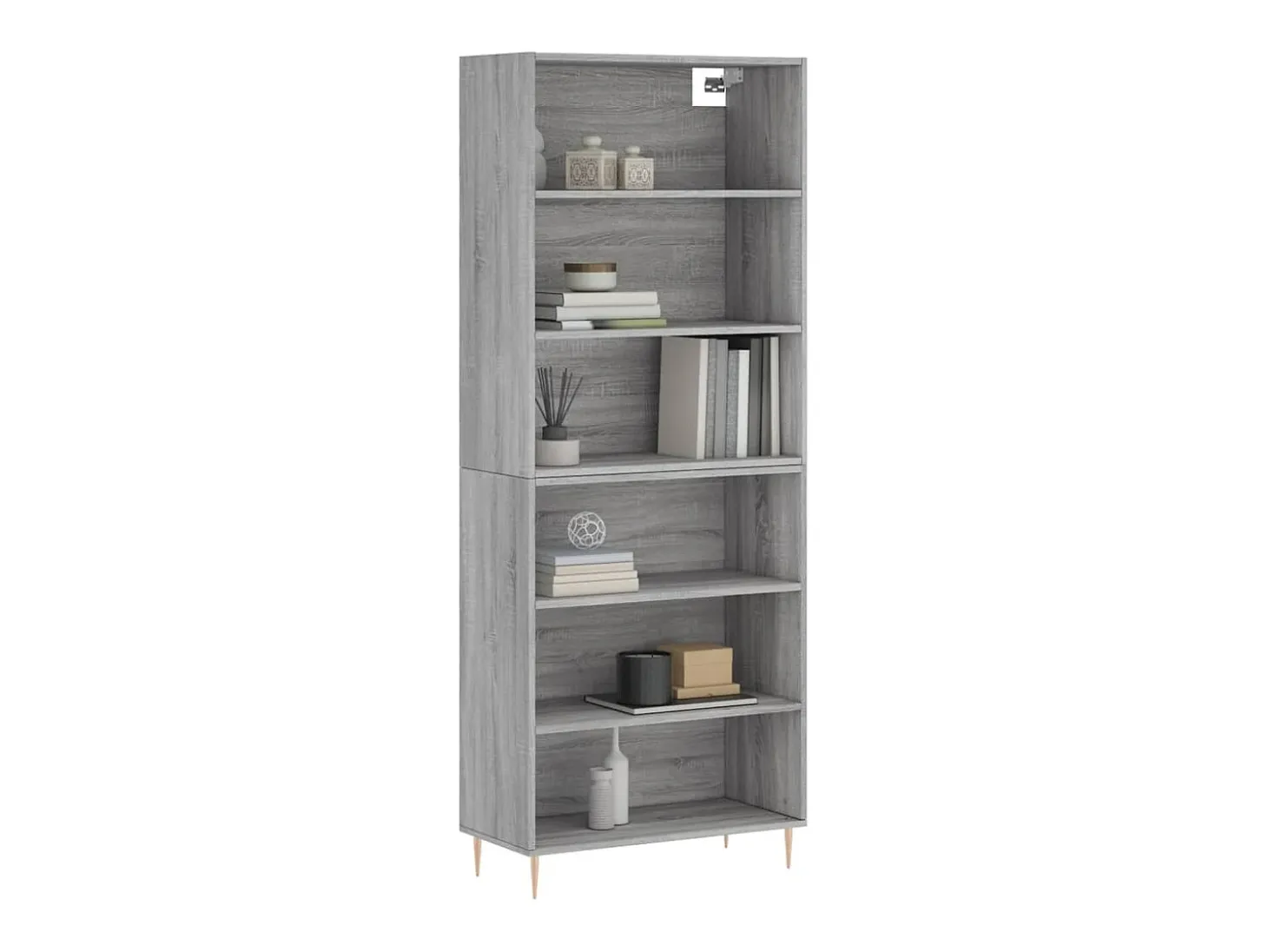 Aparador gris hormigón 69,5x32,5x180 cm madera de ingeniería