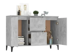 Aparador gris hormigón 104x35x70 cm madera de ingeniería