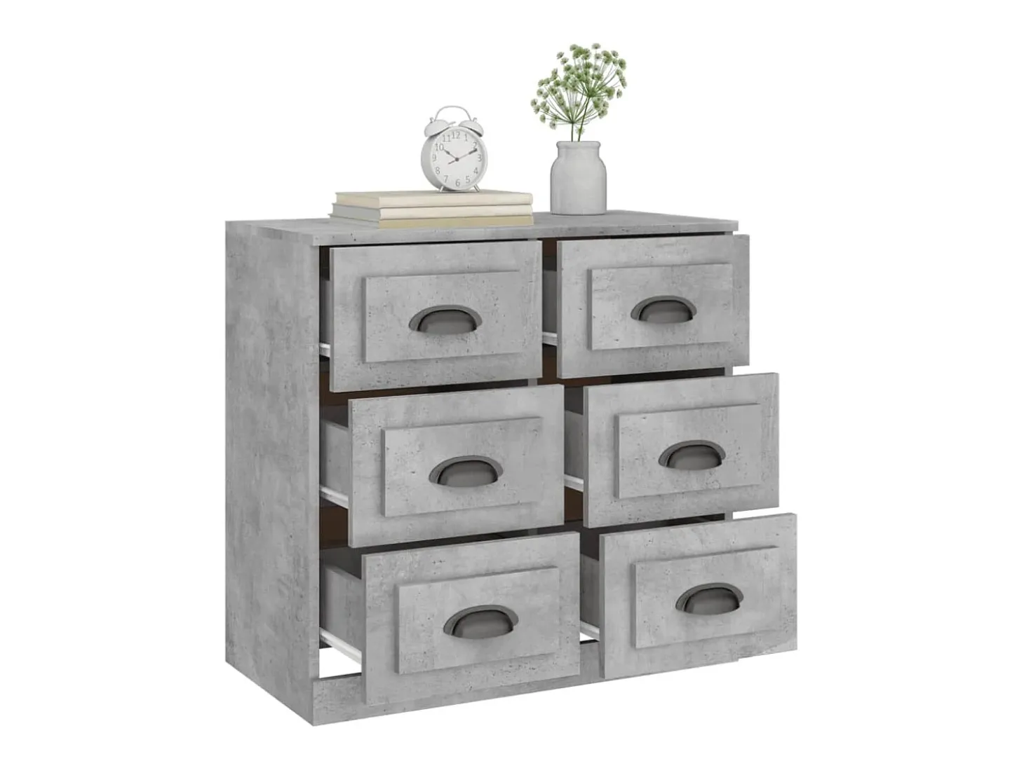 Aparador gris hormigón 70x35,5x67,5 cm madera de ingeniería